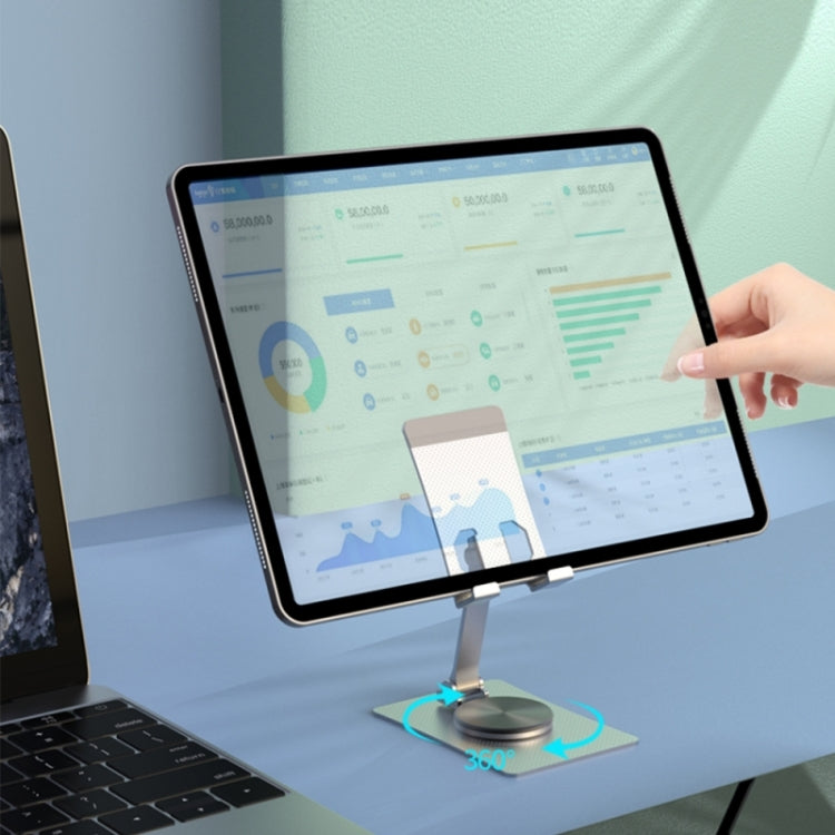 Aluminum Alloy Adjustable Folding Desktop Phone Holder(Silver) - Desktop Holder by buy2fix | Online Shopping UK | buy2fix