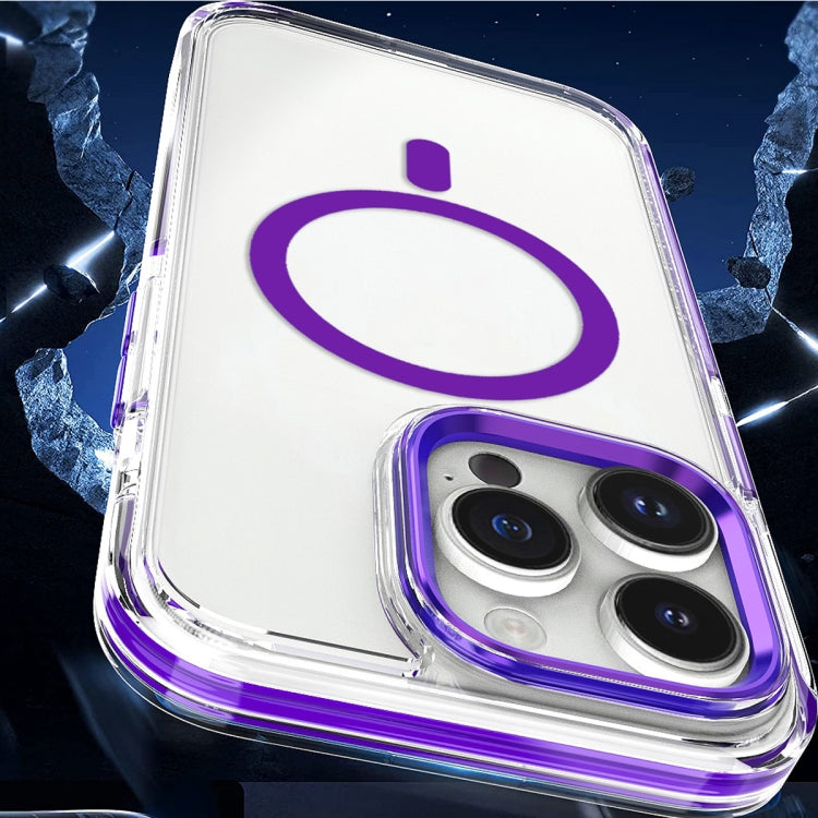 For iPhone 14 Dual-color MagSafe TPU Hybrid Clear PC Shockproof Phone Case(White) by buy2fix