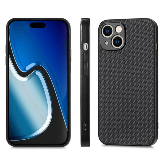 For iPhone 14 Plus ENKAY Fiber Leather Skin PC Phone Case with High Aluminum-silicon Glass Film(Black) - iPhone 14 Plus Cases by ENKAY | Online Shopping UK | buy2fix