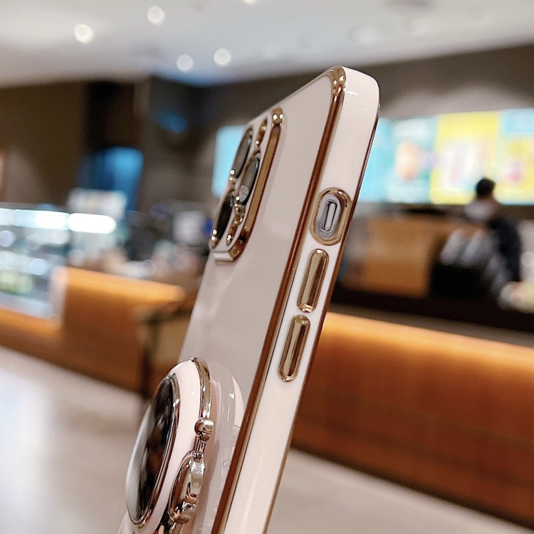 For iPhone 16 Pro Electroplating Astronaut Holder Phone Case(Purple) by buy2fix