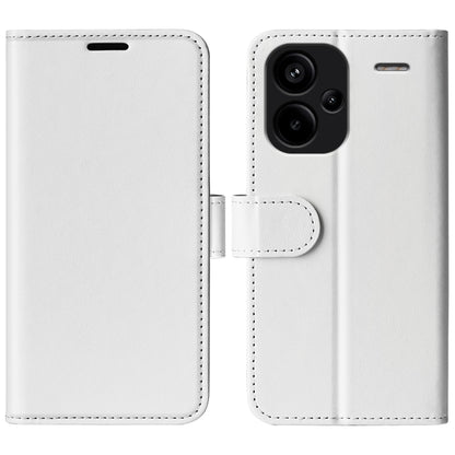 For Xiaomi Redmi Note 13 Pro+ R64 Texture Horizontal Flip Leather Phone Case(White) - Xiaomi Cases by buy2fix | Online Shopping UK | buy2fix