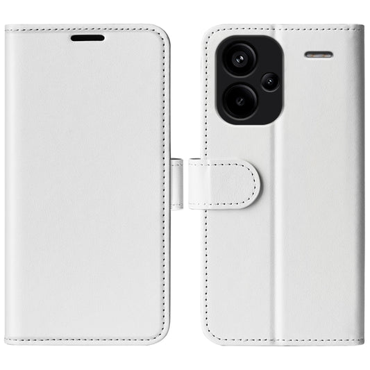 For Xiaomi Redmi Note 13 Pro+ R64 Texture Horizontal Flip Leather Phone Case(White) - Xiaomi Cases by buy2fix | Online Shopping UK | buy2fix