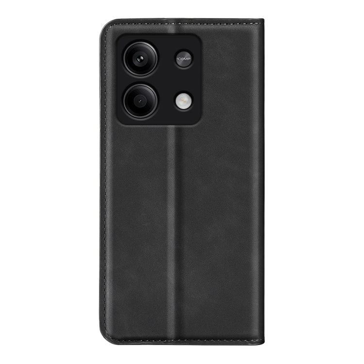 For Xiaomi Redmi Note 13 5G Retro-skin Magnetic Suction Leather Phone Case(Black) - Xiaomi Cases by buy2fix | Online Shopping UK | buy2fix