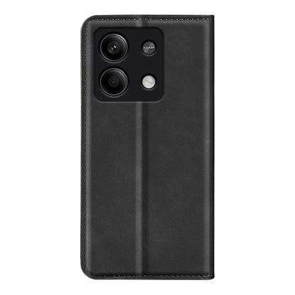 For Xiaomi Redmi Note 13 5G Retro-skin Magnetic Suction Leather Phone Case(Black) - Xiaomi Cases by buy2fix | Online Shopping UK | buy2fix