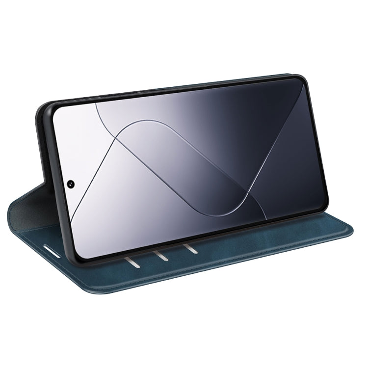 For Xiaomi 14 Retro-skin Magnetic Suction Leather Phone Case(Dark Blue) - Xiaomi Cases by buy2fix | Online Shopping UK | buy2fix