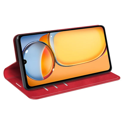 For Xiaomi Redmi 13C Retro-skin Magnetic Suction Leather Phone Case(Red) by buy2fix