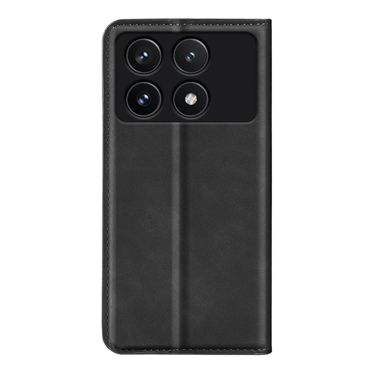 For Xiaomi Redmi K70 Retro-skin Magnetic Suction Leather Phone Case(Black) by buy2fix