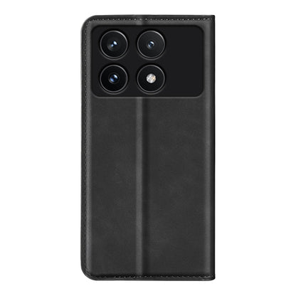 For Xiaomi Redmi K70 Retro-skin Magnetic Suction Leather Phone Case(Black) by buy2fix