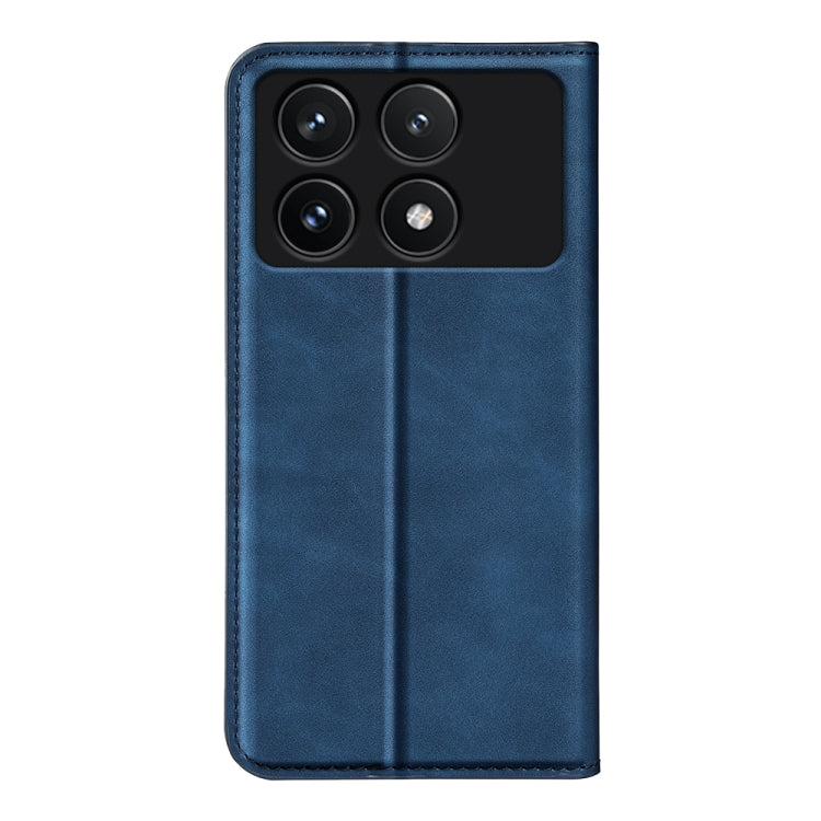 For Xiaomi Redmi K70 Retro-skin Magnetic Suction Leather Phone Case(Dark Blue) by buy2fix