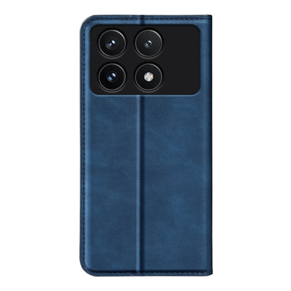 For Xiaomi Redmi K70 Retro-skin Magnetic Suction Leather Phone Case(Dark Blue) by buy2fix