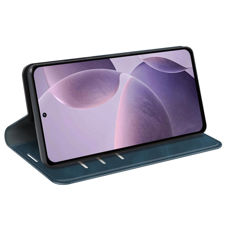 For Xiaomi Redmi K70 Retro-skin Magnetic Suction Leather Phone Case(Dark Blue) by buy2fix