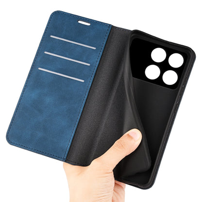 For Xiaomi Redmi K70 Retro-skin Magnetic Suction Leather Phone Case(Dark Blue) by buy2fix