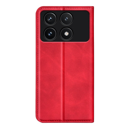 For Xiaomi Redmi K70 Retro-skin Magnetic Suction Leather Phone Case(Red) by buy2fix