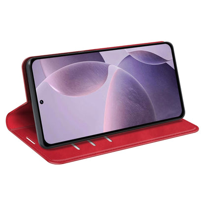 For Xiaomi Redmi K70 Retro-skin Magnetic Suction Leather Phone Case(Red) by buy2fix
