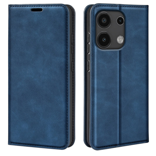For Xiaomi Redmi Note 13 Pro 4G Retro-skin Magnetic Suction Leather Phone Case(Dark Blue) - Xiaomi Cases by buy2fix | Online Shopping UK | buy2fix