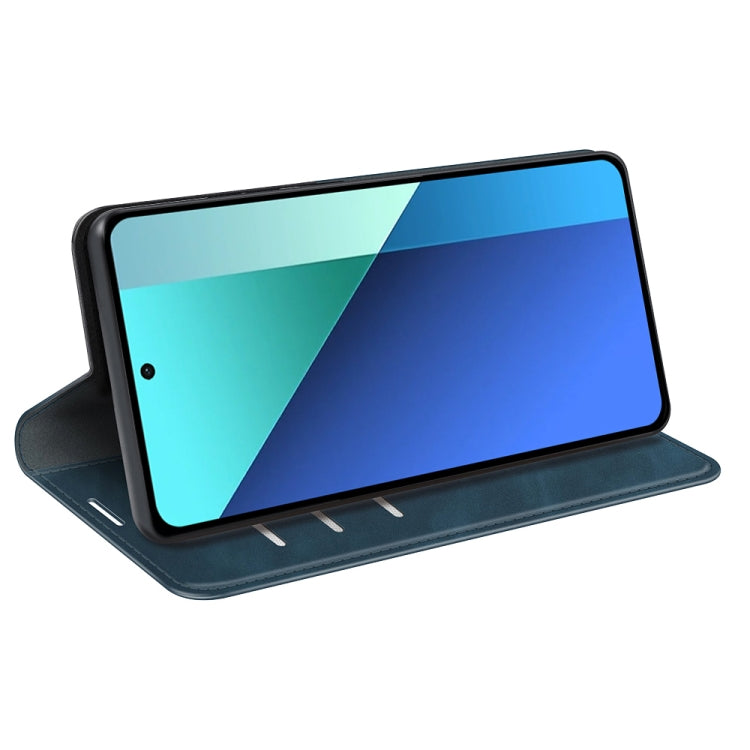 For Xiaomi Redmi Note 13 Pro 4G Retro-skin Magnetic Suction Leather Phone Case(Dark Blue) - Xiaomi Cases by buy2fix | Online Shopping UK | buy2fix