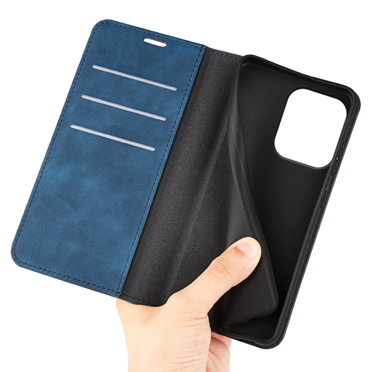 For Xiaomi Redmi Note 13 Pro 4G Retro-skin Magnetic Suction Leather Phone Case(Dark Blue) - Xiaomi Cases by buy2fix | Online Shopping UK | buy2fix