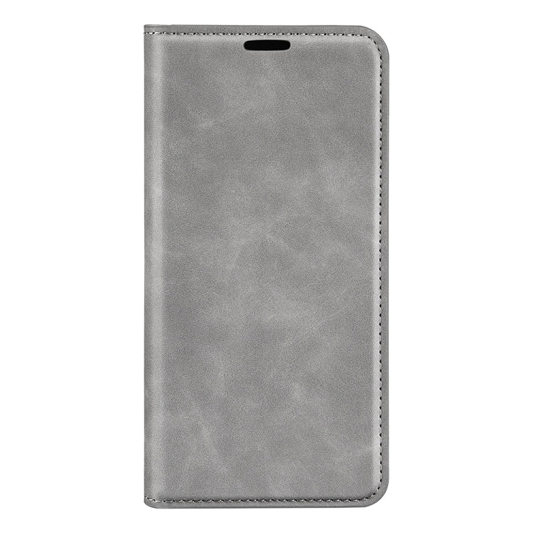 For Xiaomi 14 Ultra Retro-skin Magnetic Suction Leather Phone Case(Grey) - Xiaomi 14 Ultra Cases by buy2fix | Online Shopping UK | buy2fix
