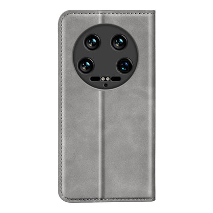 For Xiaomi 14 Ultra Retro-skin Magnetic Suction Leather Phone Case(Grey) - Xiaomi 14 Ultra Cases by buy2fix | Online Shopping UK | buy2fix