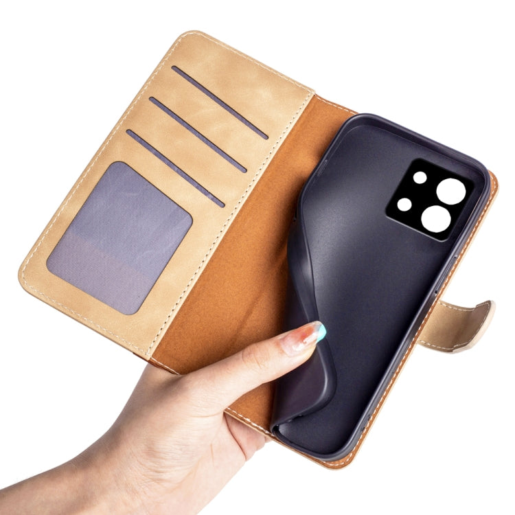 For Xiaomi Redmi Note 13 Pro 5G Stitching Horizontal Flip Leather Phone Case(Yellow) - Xiaomi Cases by buy2fix | Online Shopping UK | buy2fix