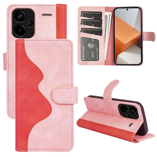 For Xiaomi Redmi Note 13 Pro+ Stitching Horizontal Flip Leather Phone Case(Red) - Xiaomi Cases by buy2fix | Online Shopping UK | buy2fix