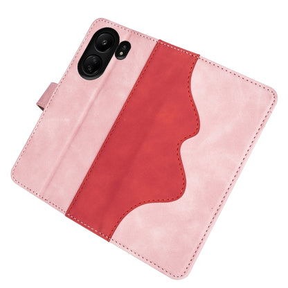 For Xiaomi Redmi 13C Stitching Horizontal Flip Leather Phone Case(Red) by buy2fix