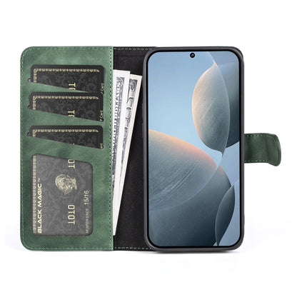 For Xiaomi Redmi K70E Stitching Horizontal Flip Leather Phone Case(Green) - Xiaomi Cases by buy2fix | Online Shopping UK | buy2fix
