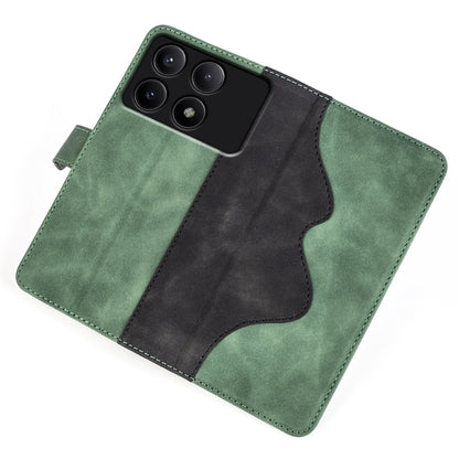 For Xiaomi Redmi K70E Stitching Horizontal Flip Leather Phone Case(Green) - Xiaomi Cases by buy2fix | Online Shopping UK | buy2fix