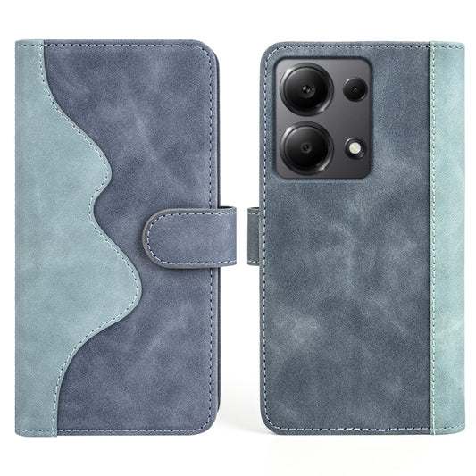For Xiaomi Redmi Note 13 4G Stitching Horizontal Flip Leather Phone Case(Blue) - Xiaomi Cases by buy2fix | Online Shopping UK | buy2fix