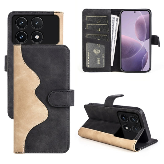 For Xiaomi Redmi K70 Stitching Horizontal Flip Leather Phone Case(Black) - Xiaomi Cases by buy2fix | Online Shopping UK | buy2fix