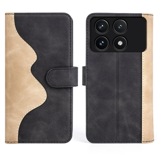 For Xiaomi Redmi K70 Stitching Horizontal Flip Leather Phone Case(Black) - Xiaomi Cases by buy2fix | Online Shopping UK | buy2fix