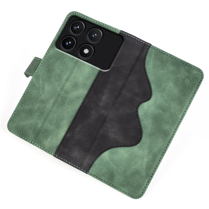 For Xiaomi Redmi K70 Stitching Horizontal Flip Leather Phone Case(Green) - Xiaomi Cases by buy2fix | Online Shopping UK | buy2fix