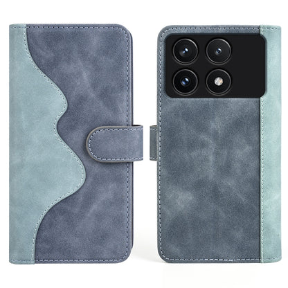 For Xiaomi Redmi K70 Stitching Horizontal Flip Leather Phone Case(Blue) - Xiaomi Cases by buy2fix | Online Shopping UK | buy2fix