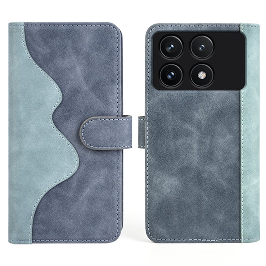 For Xiaomi Redmi K70 Stitching Horizontal Flip Leather Phone Case(Blue) - Xiaomi Cases by buy2fix | Online Shopping UK | buy2fix