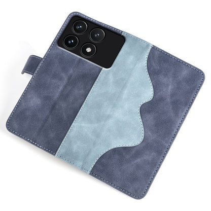 For Xiaomi Redmi K70 Stitching Horizontal Flip Leather Phone Case(Blue) - Xiaomi Cases by buy2fix | Online Shopping UK | buy2fix