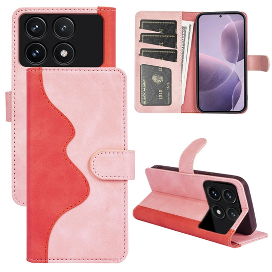 For Xiaomi Redmi K70 Stitching Horizontal Flip Leather Phone Case(Red) - Xiaomi Cases by buy2fix | Online Shopping UK | buy2fix