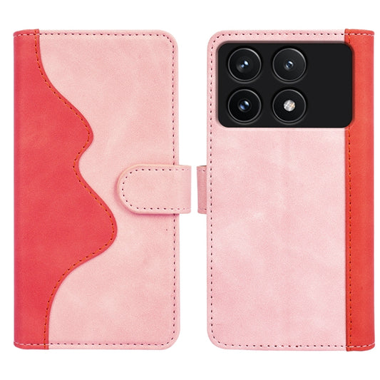 For Xiaomi Redmi K70 Stitching Horizontal Flip Leather Phone Case(Red) - Xiaomi Cases by buy2fix | Online Shopping UK | buy2fix