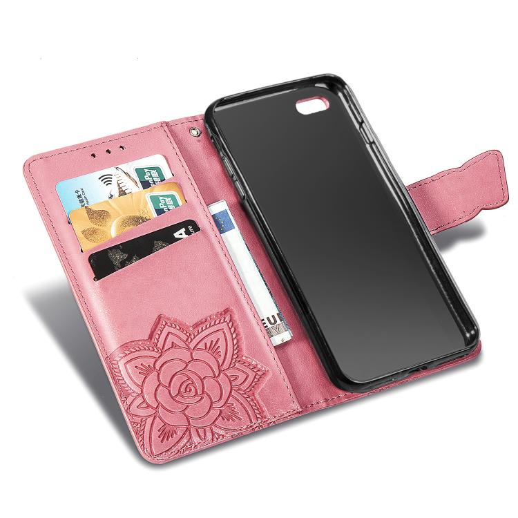 For iPhone 16e Butterfly Love Flower Embossed Leather Phone Case(Pink) - iPhone 16e Cases by buy2fix | Online Shopping UK | buy2fix