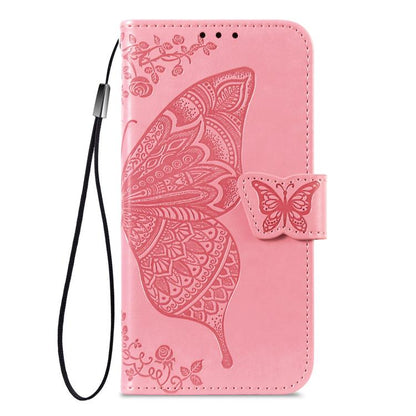 For iPhone Air Butterfly Love Flower Embossed Leather Phone Case(Pink) - iPhone Air Cases by buy2fix | Online Shopping UK | buy2fix