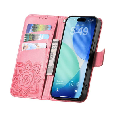For iPhone Air Butterfly Love Flower Embossed Leather Phone Case(Pink) - iPhone Air Cases by buy2fix | Online Shopping UK | buy2fix