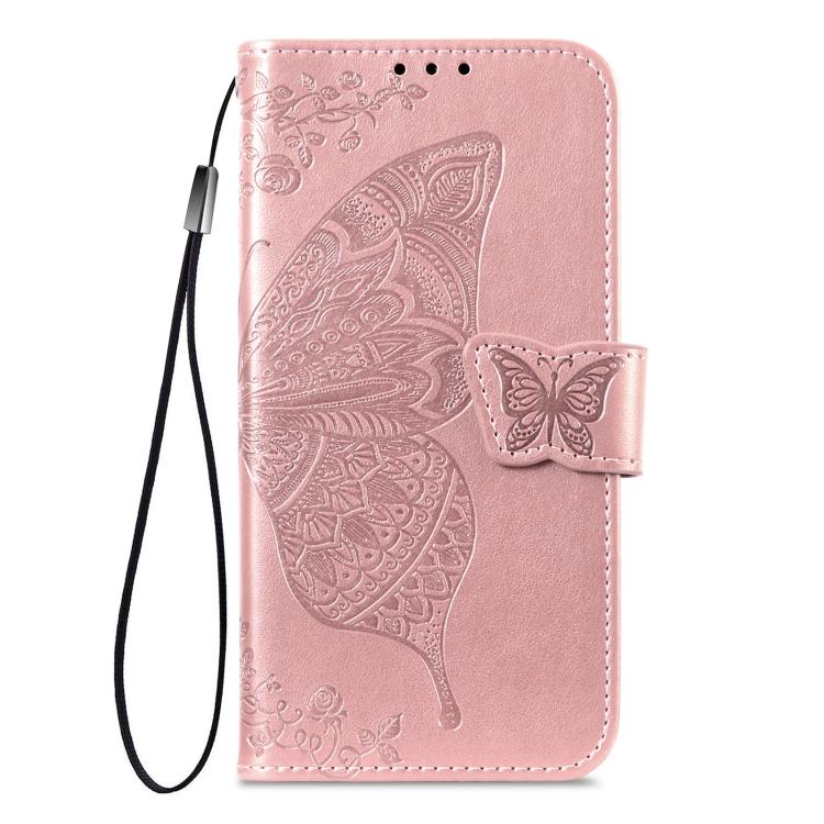For iPhone Air Butterfly Love Flower Embossed Leather Phone Case(Rose Gold) - iPhone Air Cases by buy2fix | Online Shopping UK | buy2fix