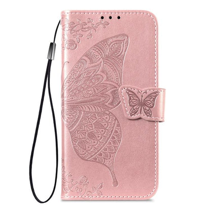 For iPhone Air Butterfly Love Flower Embossed Leather Phone Case(Rose Gold) - iPhone Air Cases by buy2fix | Online Shopping UK | buy2fix