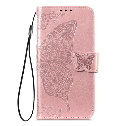For iPhone Air Butterfly Love Flower Embossed Leather Phone Case(Rose Gold) - iPhone Air Cases by buy2fix | Online Shopping UK | buy2fix