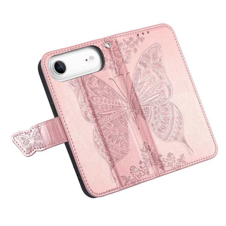 For iPhone Air Butterfly Love Flower Embossed Leather Phone Case(Rose Gold) - iPhone Air Cases by buy2fix | Online Shopping UK | buy2fix