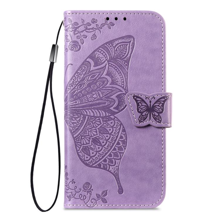 For iPhone Air Butterfly Love Flower Embossed Leather Phone Case(Lavender) - iPhone Air Cases by buy2fix | Online Shopping UK | buy2fix