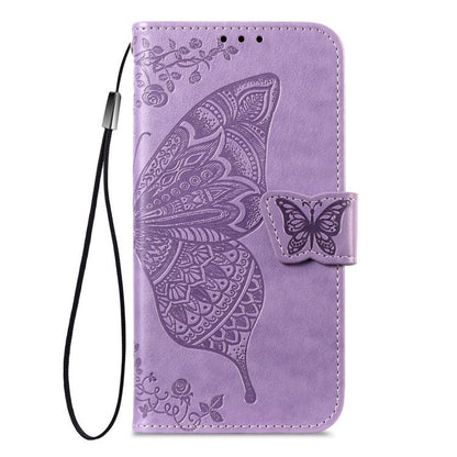 For iPhone Air Butterfly Love Flower Embossed Leather Phone Case(Lavender) - iPhone Air Cases by buy2fix | Online Shopping UK | buy2fix