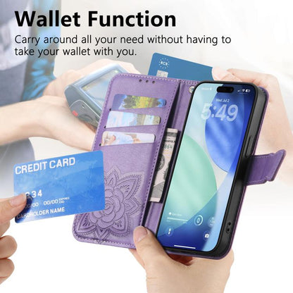 For iPhone Air Butterfly Love Flower Embossed Leather Phone Case(Lavender) - iPhone Air Cases by buy2fix | Online Shopping UK | buy2fix