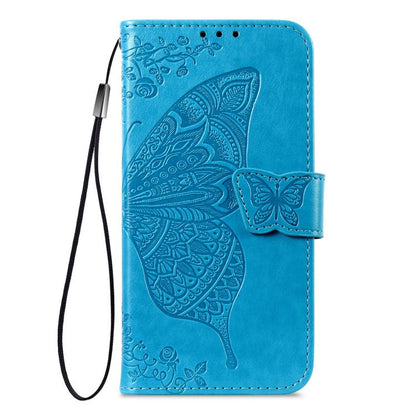 For iPhone Air Butterfly Love Flower Embossed Leather Phone Case(Blue) - iPhone Air Cases by buy2fix | Online Shopping UK | buy2fix