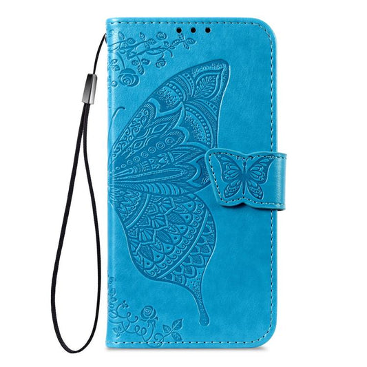 For iPhone Air Butterfly Love Flower Embossed Leather Phone Case(Blue) - iPhone Air Cases by buy2fix | Online Shopping UK | buy2fix