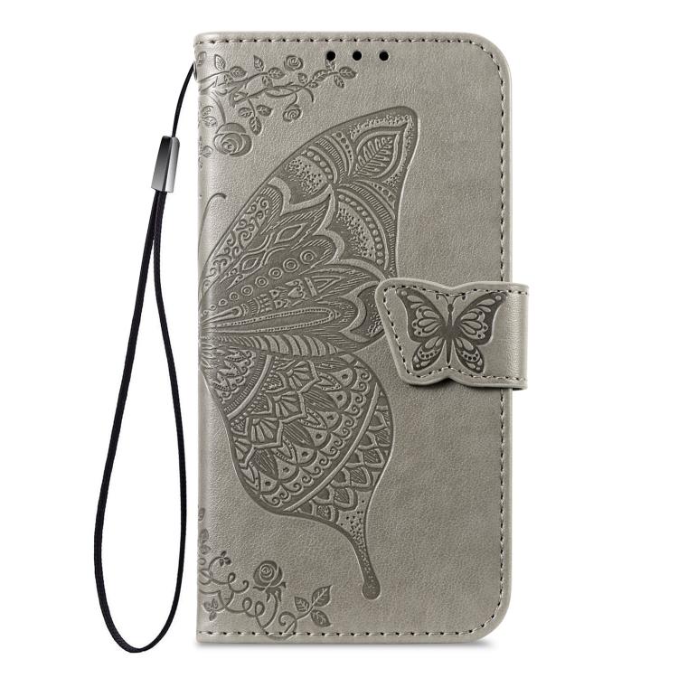 For iPhone Air Butterfly Love Flower Embossed Leather Phone Case(Gray) - iPhone Air Cases by buy2fix | Online Shopping UK | buy2fix